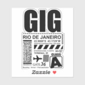 Sticker Airport Rio de Janeiro GIG (Feuille)