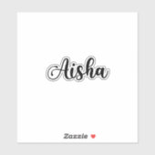 Sticker Aisha Nom - Calligraphie manuscrite (Feuille)