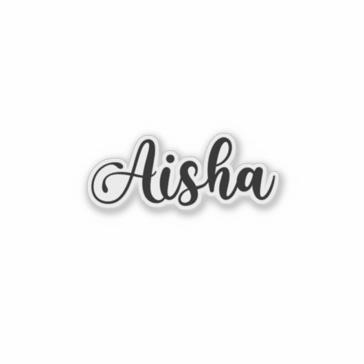 Sticker Aisha Nom - Calligraphie manuscrite (Devant)