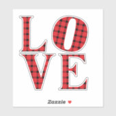 Sticker AIVE quatre lettres rouge buffle plaid Valentines  (Feuille)