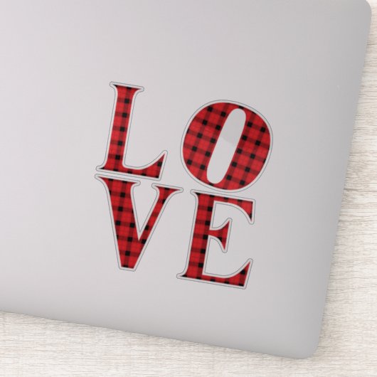 Sticker AIVE quatre lettres rouge buffle plaid Valentines  (Détail)