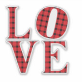 Sticker AIVE quatre lettres rouge buffle plaid Valentines  (Devant)