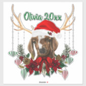 Sticker AJOUTER LE NOM - Adorable bébé chèvre de Noël (Feuille)