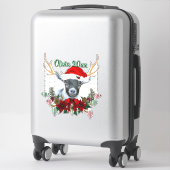 Sticker AJOUTER LE NOM - adorable chèvre pygmée de Noël (Sur valise)