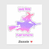 Sticker Ajouter le nom, sorcière instructeur de vol sur la (Feuille)