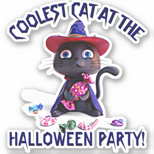 Sticker Ajouter le nom Texte, le plus frais Black Cat Part (Devant)