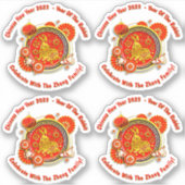 Sticker Ajouter le nom Texte Nouvel An chinois 2023 Année (Devant)
