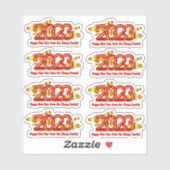 Sticker Ajouter le nom Texte Nouvel An chinois 2023 Année  (Feuille)