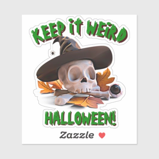 Sticker Ajouter le texte de nom, le garder étrange os crân (Feuille)