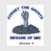 Sticker Ajouter le texte de nom, Oublier les fantômes Méfi (Feuille)