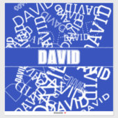 Sticker Ajouter n'importe quel nom, nom collage En bleu &  (Feuille)