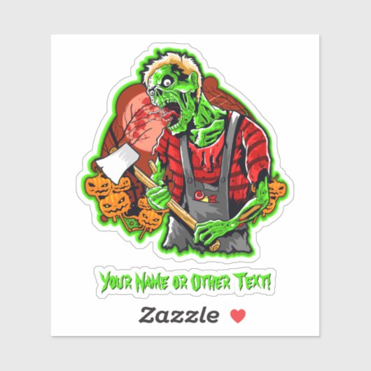 Sticker Ajouter Nom, Ax Vert Meurtre Monster Citrouilles L (Feuille)