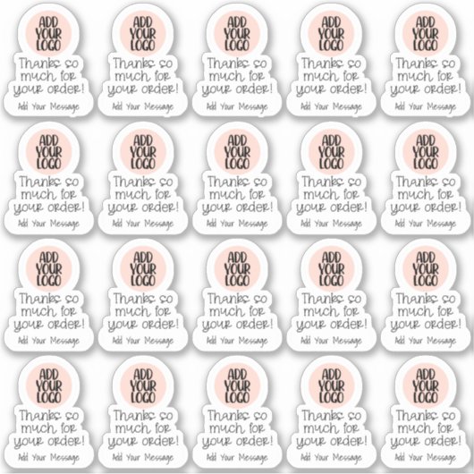Sticker Ajouter un logo Merci pour votre commande Petite e (Devant)