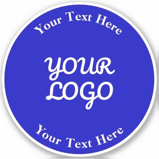 Sticker Ajouter un logo modifiable bleu royal et blanc ave (Devant)