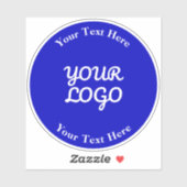 Sticker Ajouter un logo modifiable bleu royal et blanc ave (Feuille)