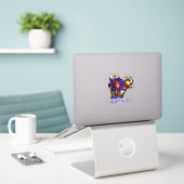 Sticker Ajouter un nom, Citrouille monstre Scarecrow avec  (Ordinateur portable sur le bureau)