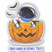 Sticker Ajouter un nom Cute Astronaut dans Citrouille Bats (Devant)
