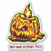 Sticker Ajouter un nom, Fusion de la bougie Citrouille têt (Devant)