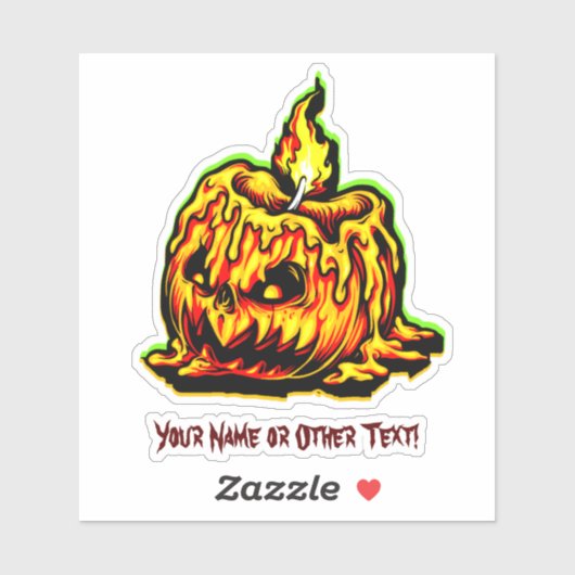 Sticker Ajouter un nom, Fusion de la bougie Citrouille têt (Feuille)