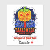 Sticker Ajouter un nom, Halloween Rocker Citrouille Party (Feuille)