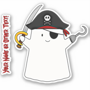 Sticker Ajouter un nom jote Ghost Pirate Costume déguisé é