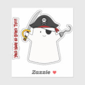 Sticker Ajouter un nom jote Ghost Pirate Costume déguisé é (Feuille)