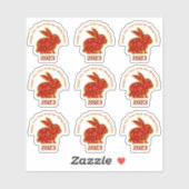 Sticker Ajouter un nom Joyeux Nouvel An Chinois 2023 Lapin (Feuille)