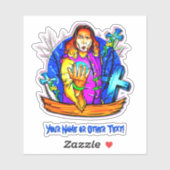 Sticker Ajouter un nom, Magicien Assistant Crystal Ball Gl (Feuille)