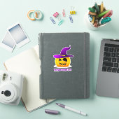 Sticker Ajouter un nom, mignon Citrouille de Halloween vio (Couverture iPad)