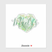 Sticker Ajouter un nom ou un monogramme Green Heart Diamon (Feuille)