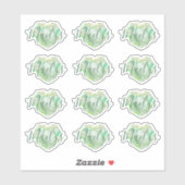Sticker Ajouter un nom ou un monogramme Green Heart Diamon (Feuille)