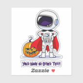 Sticker Ajouter un nom petit astronaute debout avec Citrou (Feuille)