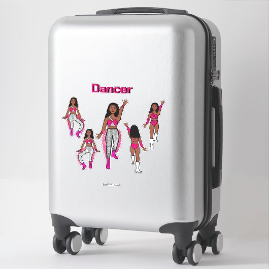 Sticker Ajouter un nom Pink Silver Dancer #1 (Sur valise)