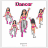 Sticker Ajouter un nom Pink Silver Dancer #2 (Feuille)