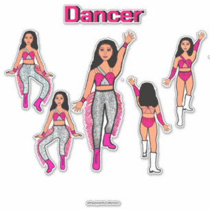 Sticker Ajouter un nom Pink Silver Dancer #2