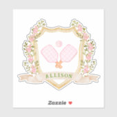 Sticker Ajouter un nom Preppy Pickleball (Feuille)