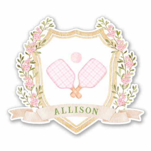 Sticker Ajouter un nom Preppy Pickleball (Devant)