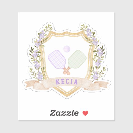 Sticker Ajouter un nom Preppy Pickleball (Feuille)