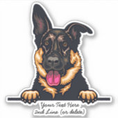 Sticker Ajouter un nom Texte, bâton berger allemand (Devant)