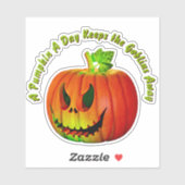 Sticker Ajouter Un Nom Texte, Citrouille Un Jour Garde Gob (Feuille)