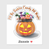 Sticker Ajouter un nom Texte, Goblin Candy Toute la nuit,  (Feuille)