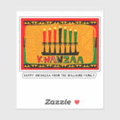Sticker Ajouter un nom Texte, Happy Kwanzaa Candles Kiss C (Feuille)