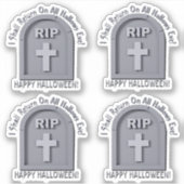 Sticker Ajouter un nom Texte, RIP 3D Gravestone doit retou (Devant)