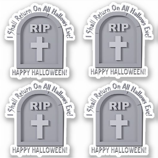 Sticker Ajouter un nom Texte, RIP 3D Gravestone doit retou (Devant)