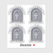 Sticker Ajouter un nom Texte, RIP 3D Gravestone doit retou (Feuille)