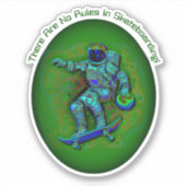Sticker Ajouter un nom Texte, Skateboard Astronaut - Pas d (Devant)