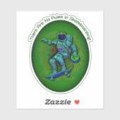 Sticker Ajouter un nom Texte, Skateboard Astronaut - Pas d (Feuille)