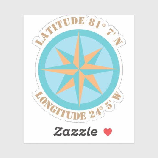 Sticker Ajouter une navigation Rose de compass Latitude Lo (Feuille)