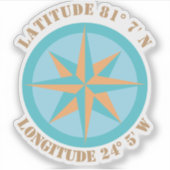 Sticker Ajouter une navigation Rose de compass Latitude Lo (Devant)