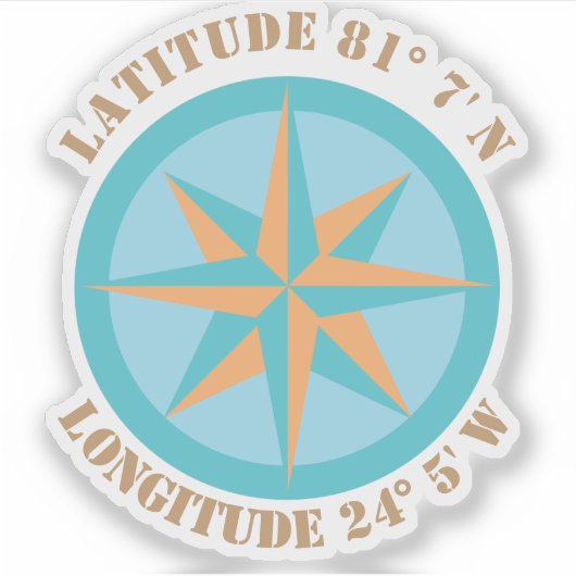 Sticker Ajouter une navigation Rose de compass Latitude Lo (Devant)